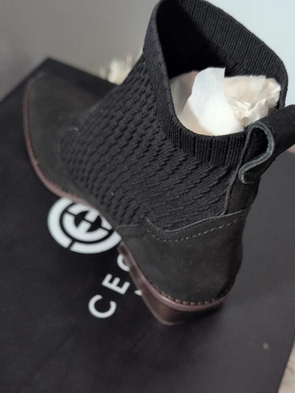 Cecelia New York Black Knit Chelsea Ankle Boot